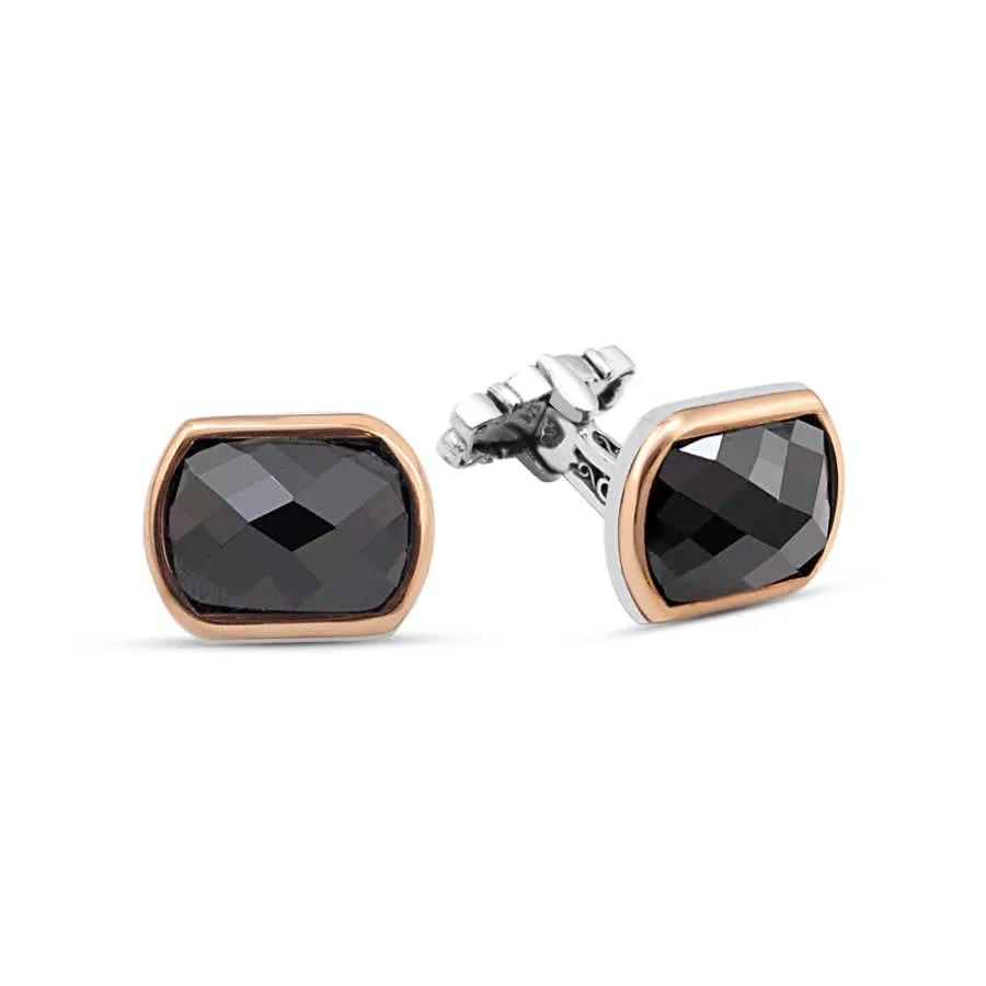 Silver Black Zircon Stone Cufflink