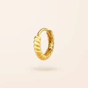 Single 10K Gold Mini Twist Huggie Earring