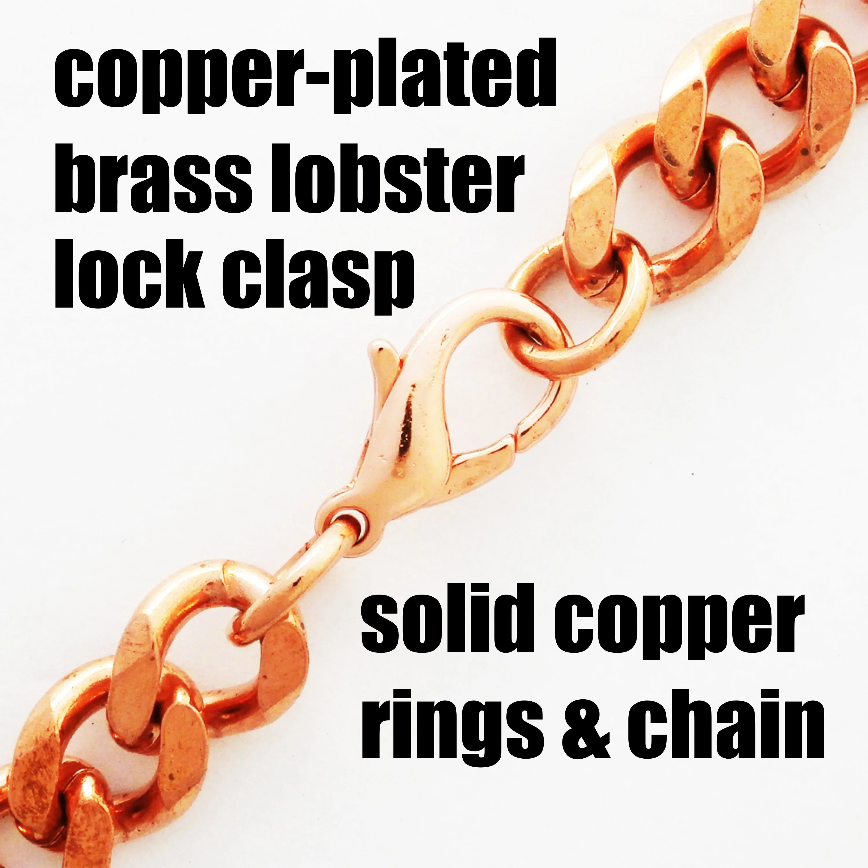 Solid Copper Necklace Chain Heavy Duty Cuban Curb Chain Necklace NC79 Extra Heavy 13mm Copper Curb Chain Necklace 24 Inch Chain