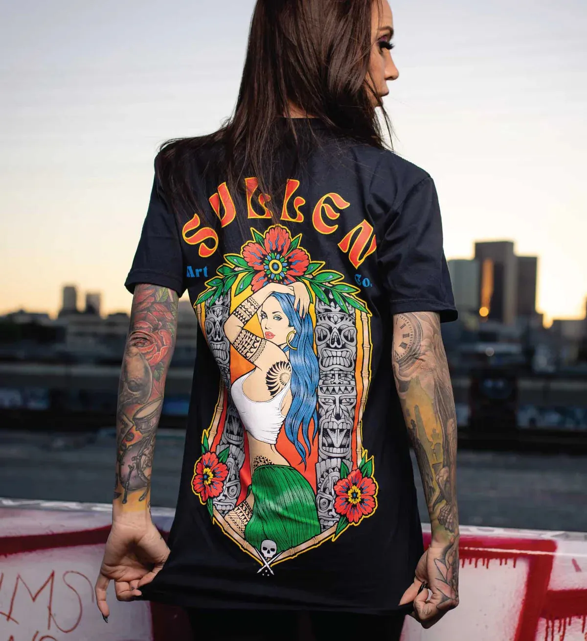 Sullen Tiki Pin-Up Tee Black