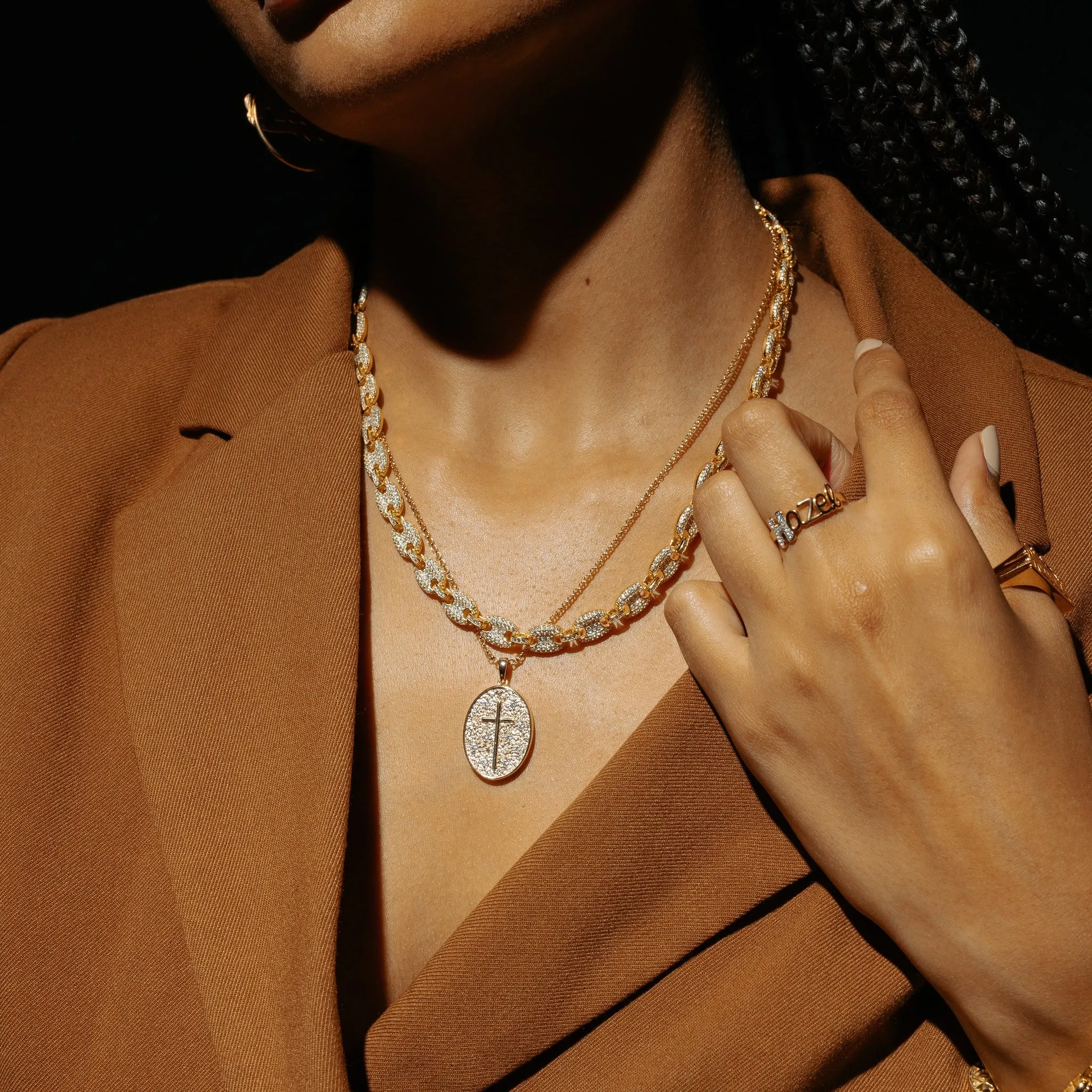 The Iced Cross Token Pendant