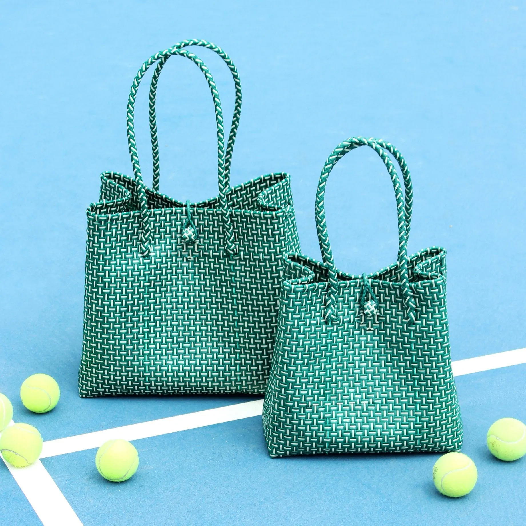 Toko Bazaar Woven Tote Bag - In Green