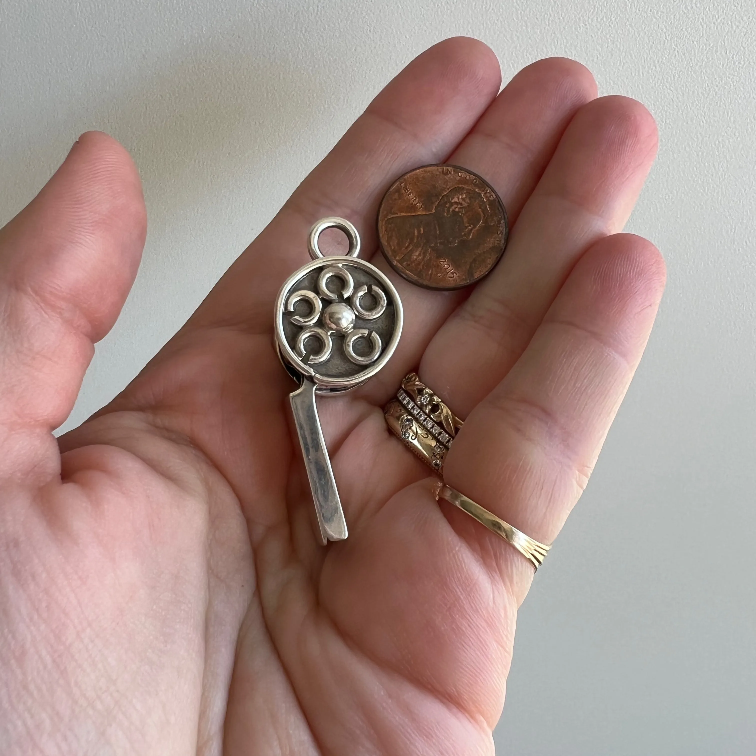 V I N T A G E // floral tune / Mexican sterling silver floral whistle / a pendant