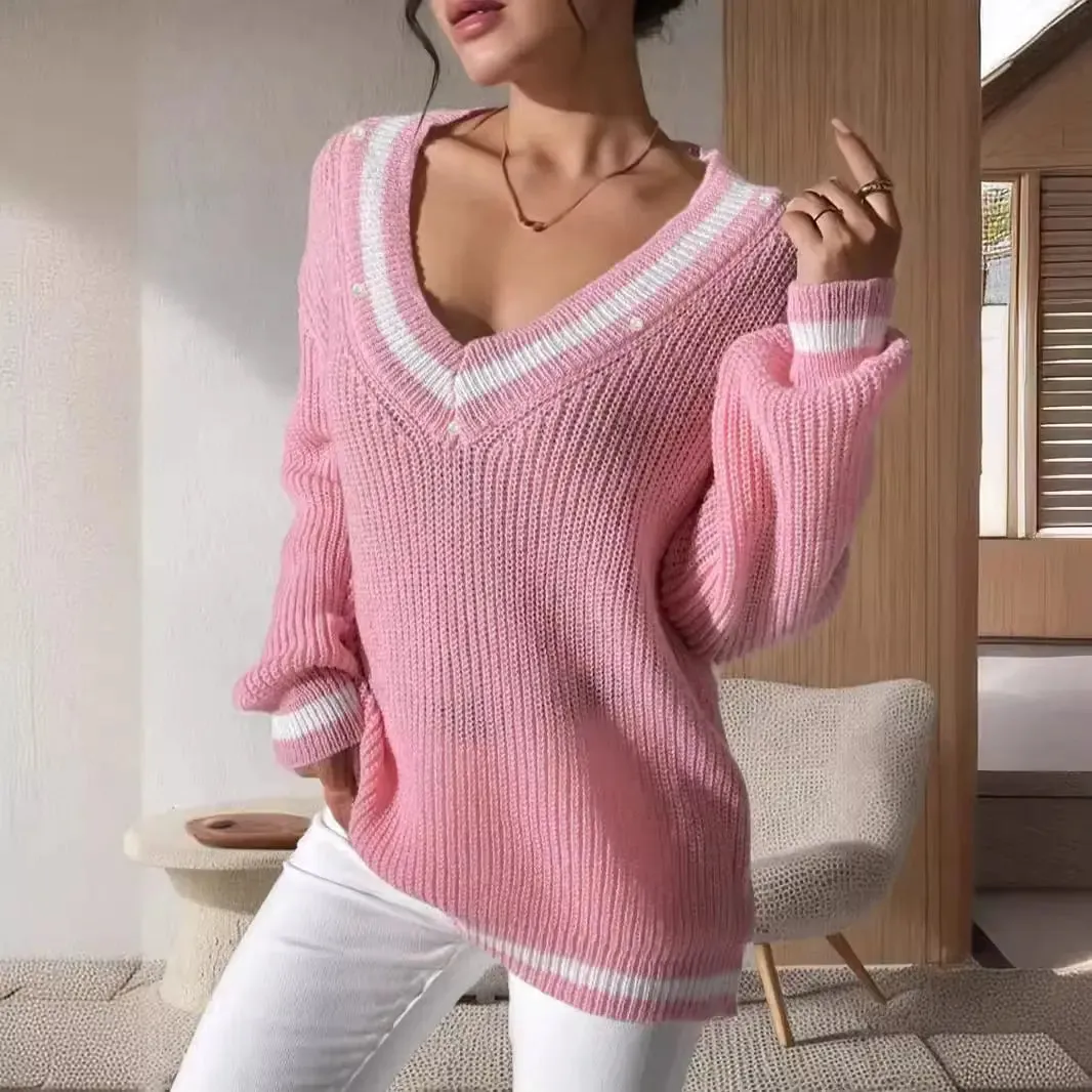 V-Neck Knitted Sweater