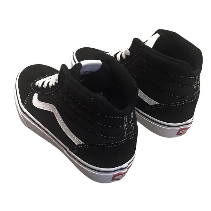 Vans boy's sneakers shoe in suede and canvas Ward HI VN0A38JAIJU1 black-white