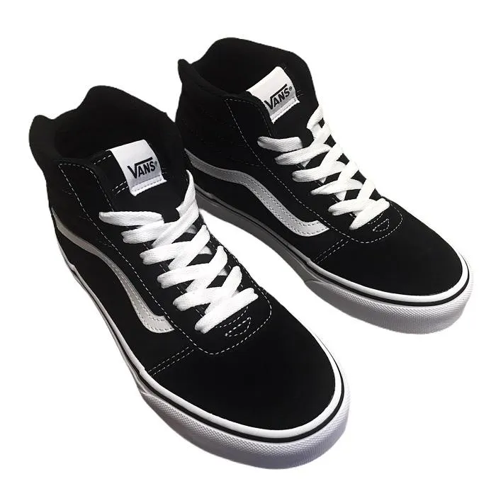 Vans boy's sneakers shoe in suede and canvas Ward HI VN0A38JAIJU1 black-white