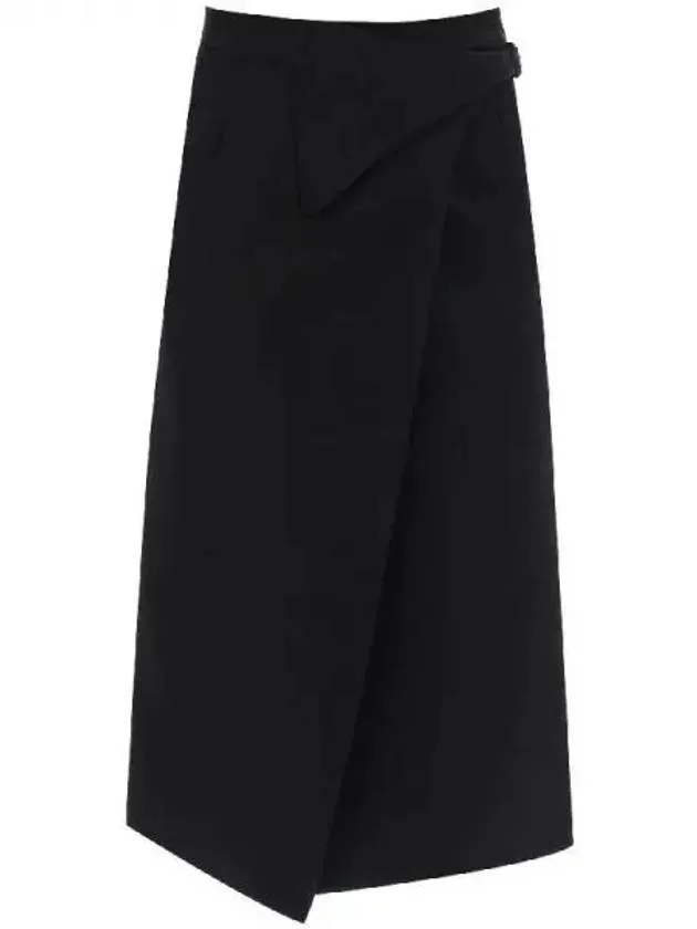 Wrap Wool Midi Skirt 271293